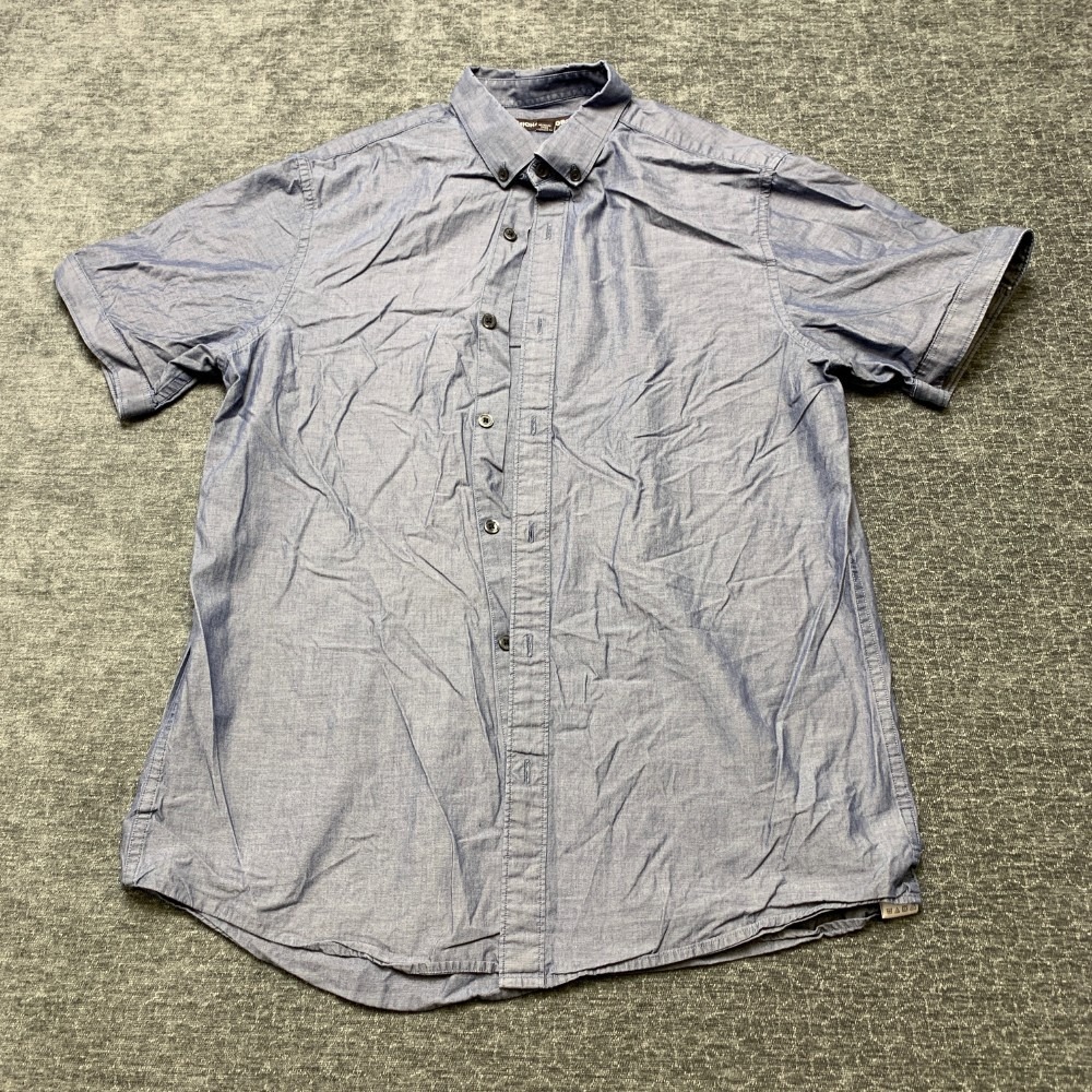Michael Kors Shirt Mens Medium Blue Cotton Everyday Wear Classic Fit Button Down